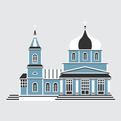 Church. Orthodox church. Facade of a religious building. Russian architecture.