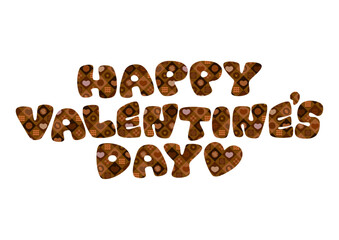 バレンタインデーのレトロポップな文字のイラスト