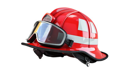 Fototapeta premium Adorned Firefighter Helmet on transparent background PNG.