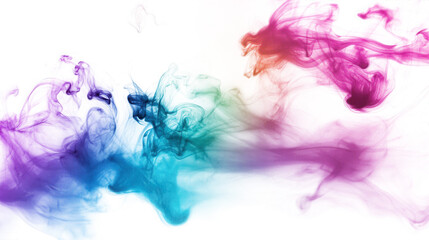 abstract colorful smoke swirls on a transparent background the smoke is in various shades of blue. green. orange. and pink