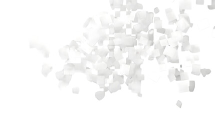 White digital pixel squares in a geometric overlay pattern, isolated on transparent