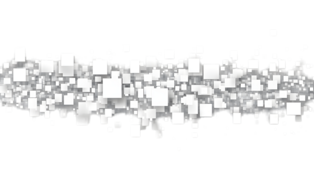 White digital pixel squares forming a geometric overlay, isolated on transparent
