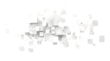 White digital pixel squares arranged in a geometric overlay, isolated on transparent