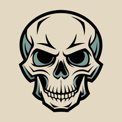 human skull with a skull