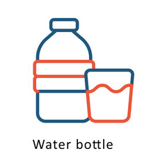 water Bottle Vector Two Color Icon. Eps 10 File 
