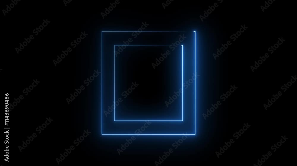 Poster abstract glowing neon rectangle border frame. animated rectangle neon glowing frame background. colo