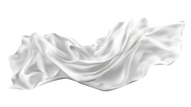 white silk cloth isolated on white