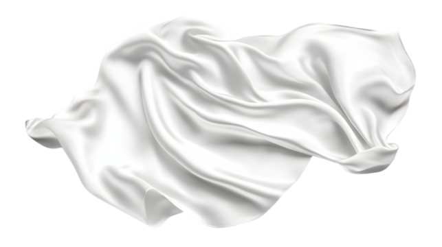white silk cloth isolated on white