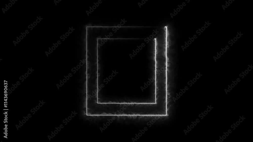 Poster abstract glowing neon rectangle border frame. animated rectangle neon glowing frame background. colo