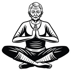 silhouette of a person meditating