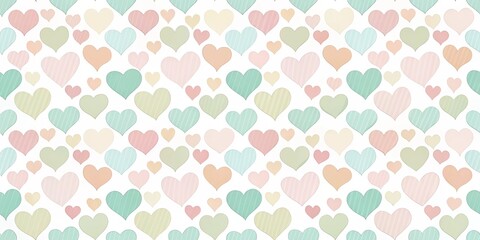 Pastel Hearts Seamless Pattern Background for Design Projects