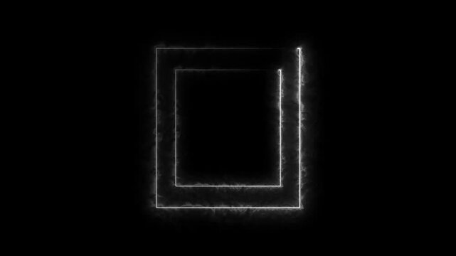 abstract glowing neon rectangle border frame. Animated Rectangle neon glowing frame background. Colorful laser show seamless loop 4 K border.