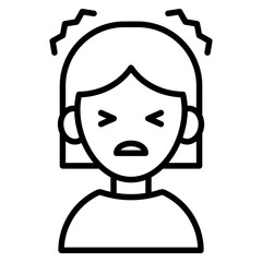 두통이 심한 여자 환자 아이콘