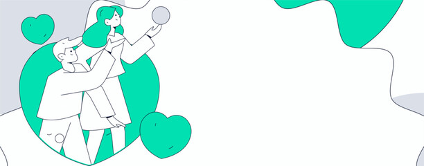 Happy Valentine's Day flat character vector concept business hand drawn illustration
