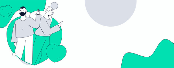 Happy Valentine's Day flat character vector concept business hand drawn illustration
