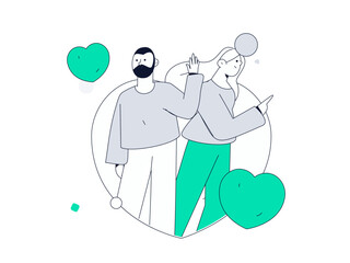 Happy Valentine's Day flat character vector concept business hand drawn illustration
