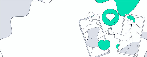 Happy Valentine's Day flat character vector concept business hand drawn illustration
