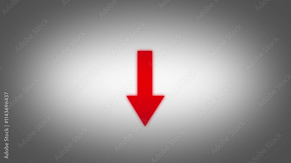Poster animated light down arrow on black background.signal icon. down moving arrows to the side animation.