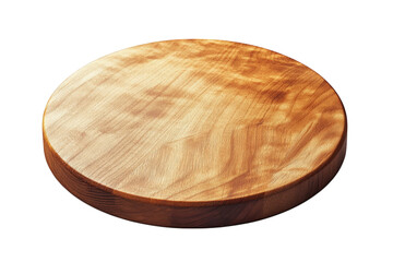 a round wooden cutting board isolated on transparent background it is perfect for displaying food or products. or as a decorative element
