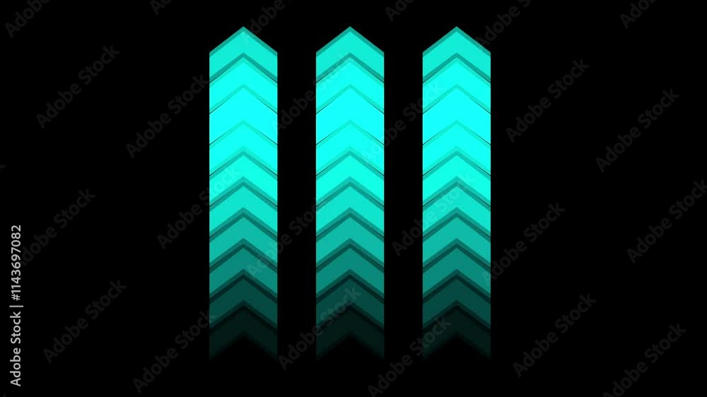 Poster neon arrow icon, arrows indicates the direction of the overlay video layer. neon direction concept,a