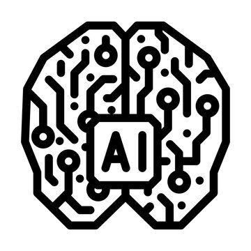 recommend clip art: artificial intelligence ai brain industry 4 line icon vector. artificial intelligence ai brain industry 4 sign. isolated contour symbol black illustration