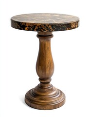 Elegant wooden side table with marble top home interior furniture design modern decor classic style