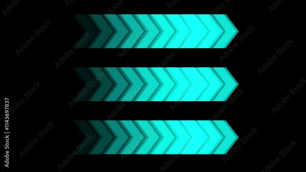 Poster neon arrow icon, arrows indicates the direction of the overlay video layer. neon direction concept,a