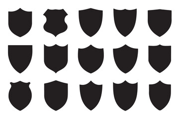 Black Shield Silhouette Vector Logo