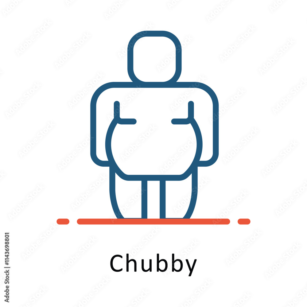 Poster chubby vector two color icon. eps 10 file