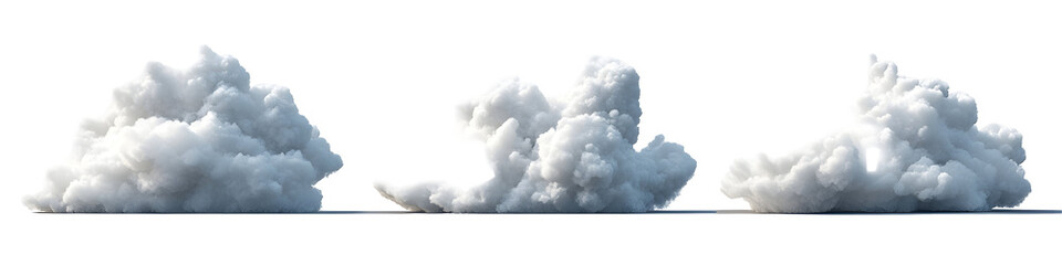 Fototapeta premium Realistic Cumulus Clouds Collection, Isolated on Transparent Background for Compositing