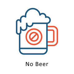 No Beer Vector Two Color Icon. Eps 10 File 