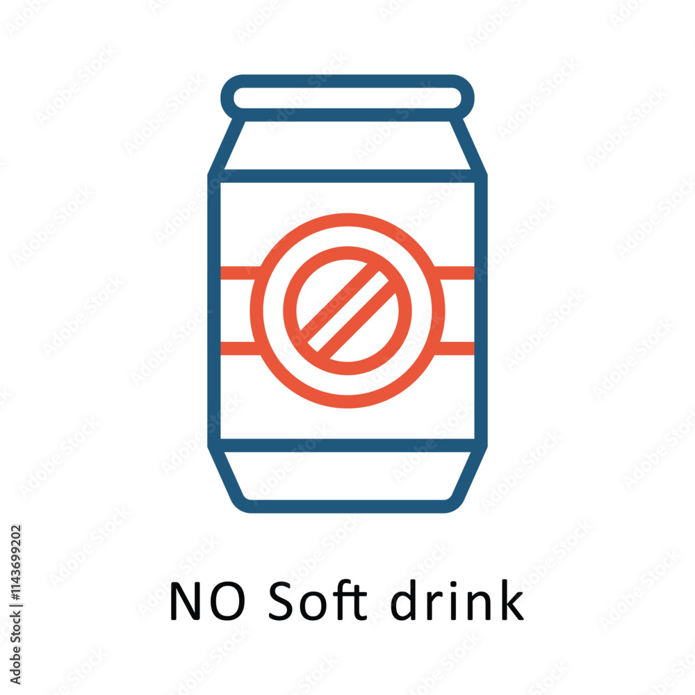 Poster no soft drink vector two color icon. eps 10 file