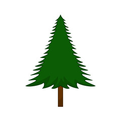 Vector illustration of a fir tree in winter