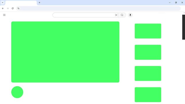 The animation showcases the user interface of a web browser designed for video streaming.