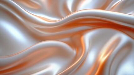 Fototapeta premium Smooth, shimmering fabric with gentle folds and a soft glow.
