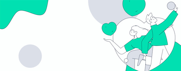Happy Valentine's Day flat character vector concept business hand drawn illustration
