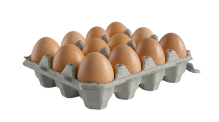 Egg carton filled with fresh eggs kitchen setting product photography bright lighting view culinary essentials