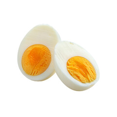 Sliced boil egg on transparent background