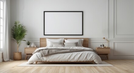 Modern Minimalist Bedroom Design With Wooden Bed Frame