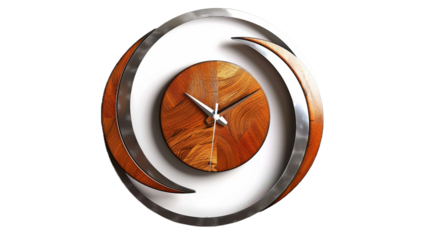 Modern Wood and Metal Design on transparent background PNG.