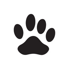 Flat Black Paw Print Silhouette Illustration