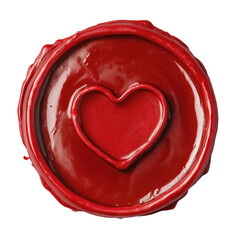 wax seal with a heart stamp isolated