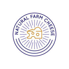 Simple Logo with Natural farm Cheese icon. Simple logo with natural farm cheese icon for social media, app, and web design. Vector illustration