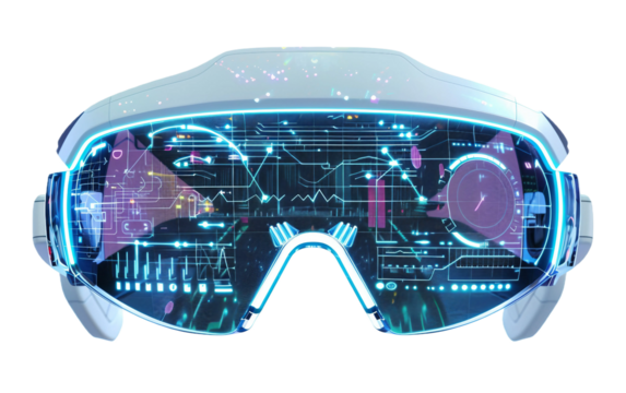 AR Glasses with Features on transparent background PNG.