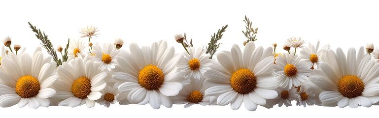 Obraz premium Daisy Flower Branches Isolated on White Background