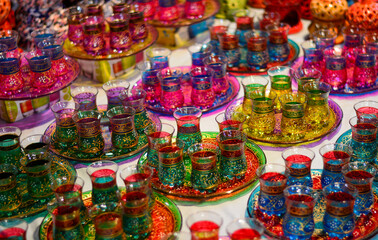 hand painted glasses for traditional tea