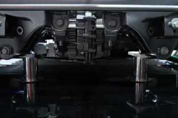 Electric car engine motors at an auto show in Bangkok, Thailand, photographed on December 8, 2024.