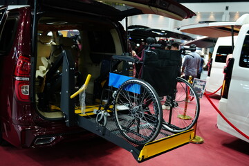 Showing the storage of the Wicher car in the van at the car show in Bangkok, Thailand. Photo taken on December 8, 2024.