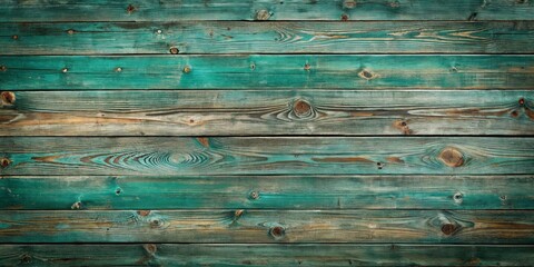 Obraz premium Rustic Weathered Teal Painted Wood Plank Background Texture