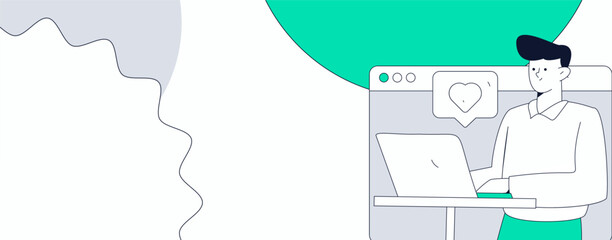 Flat vector illustration of business people operating work scene
